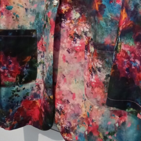 Women's Abstract Print Lightweight Single Button Blazer Size Small - Picture 6 of 6